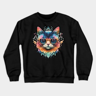 Tie Dye Cat Crewneck Sweatshirt